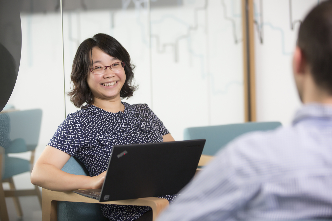 Marketing photography of staff in office