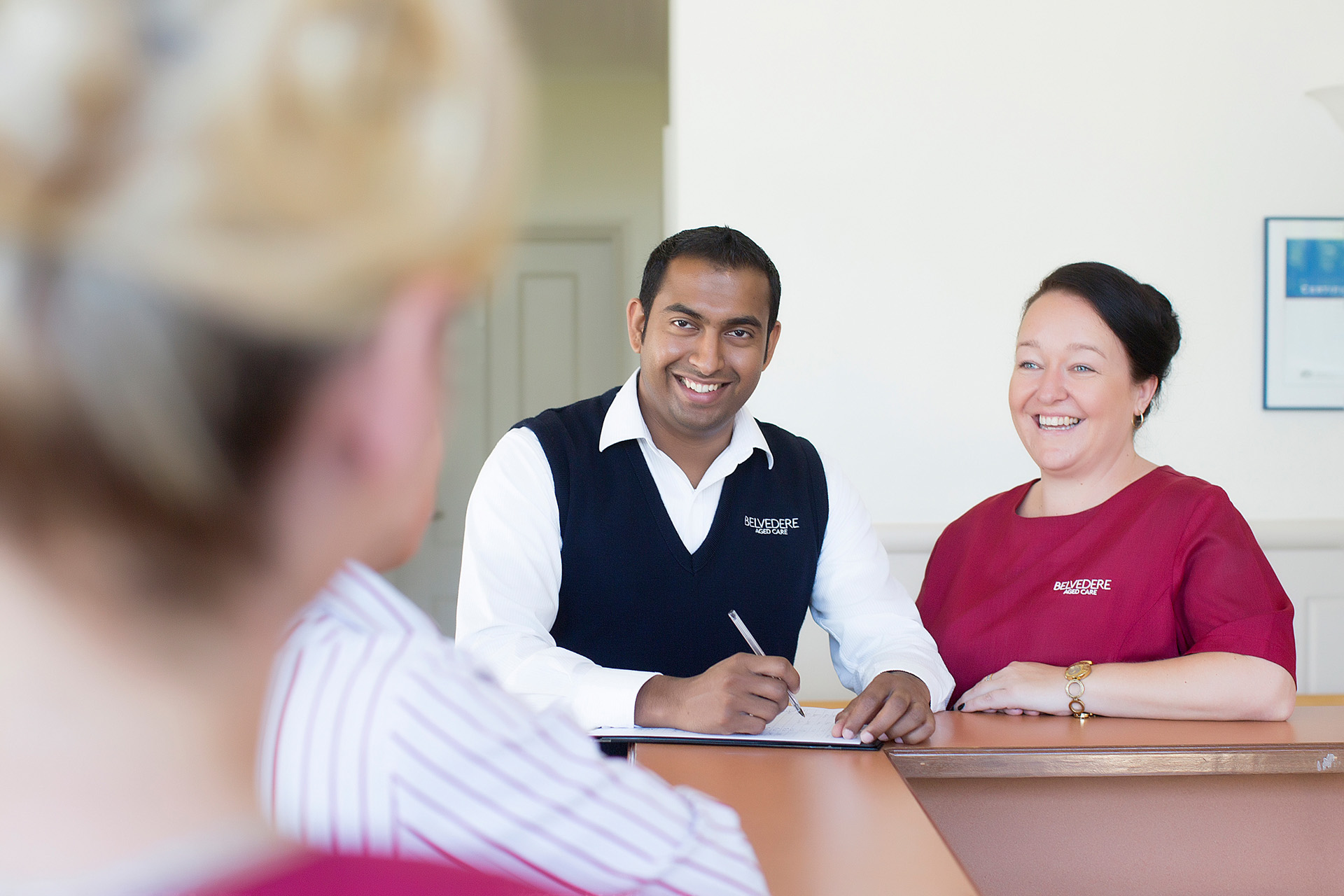 staff at aged care facility marketing photography