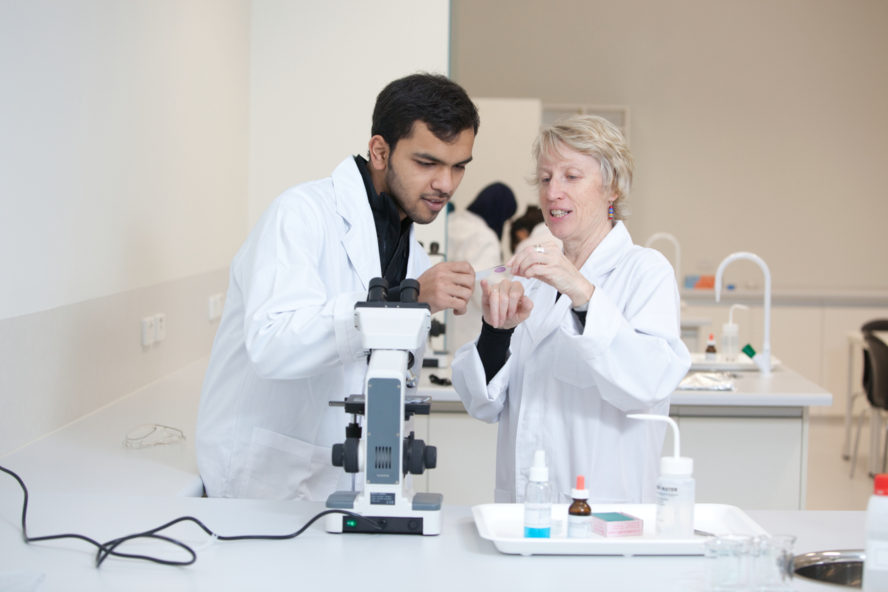 Education marketing photography of teaching in a lab in Melbourne