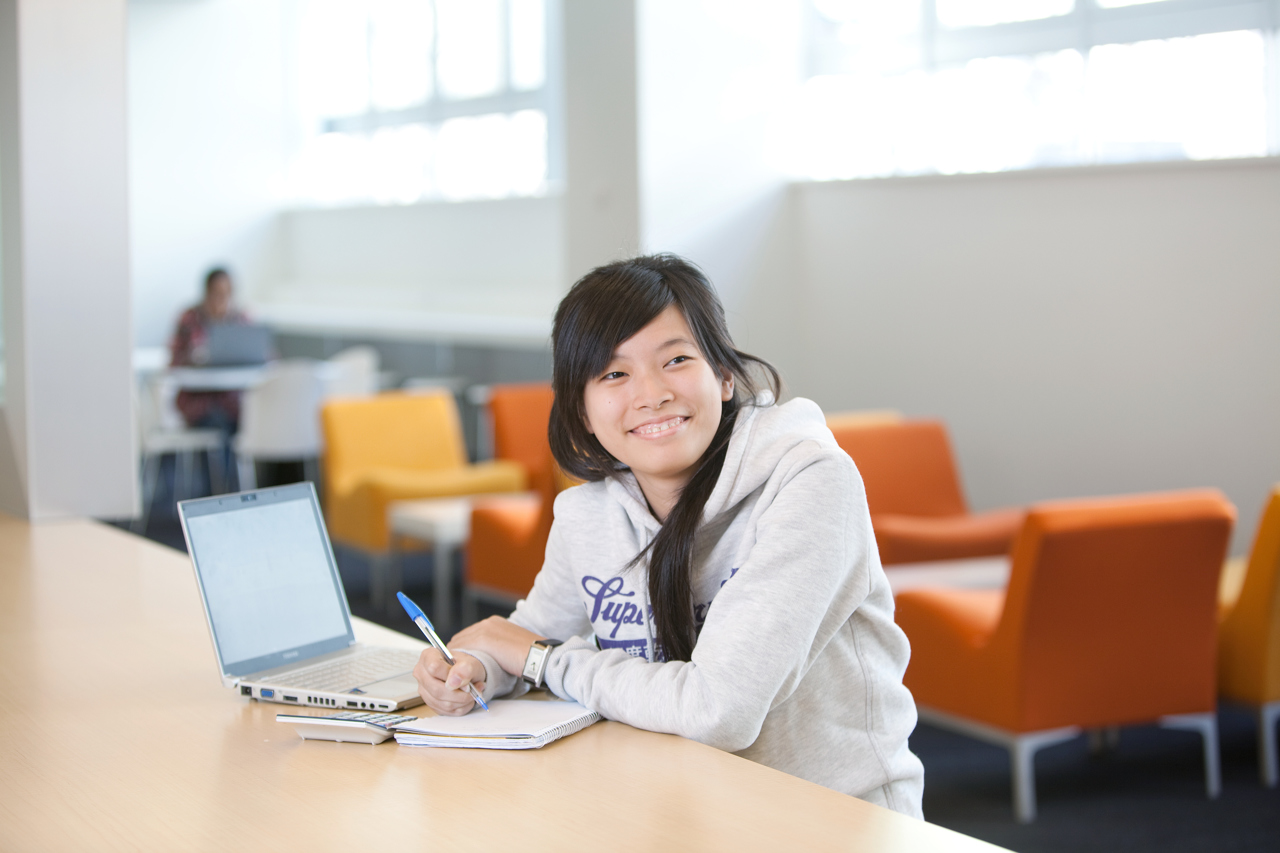 Education marketing photography of student studying university