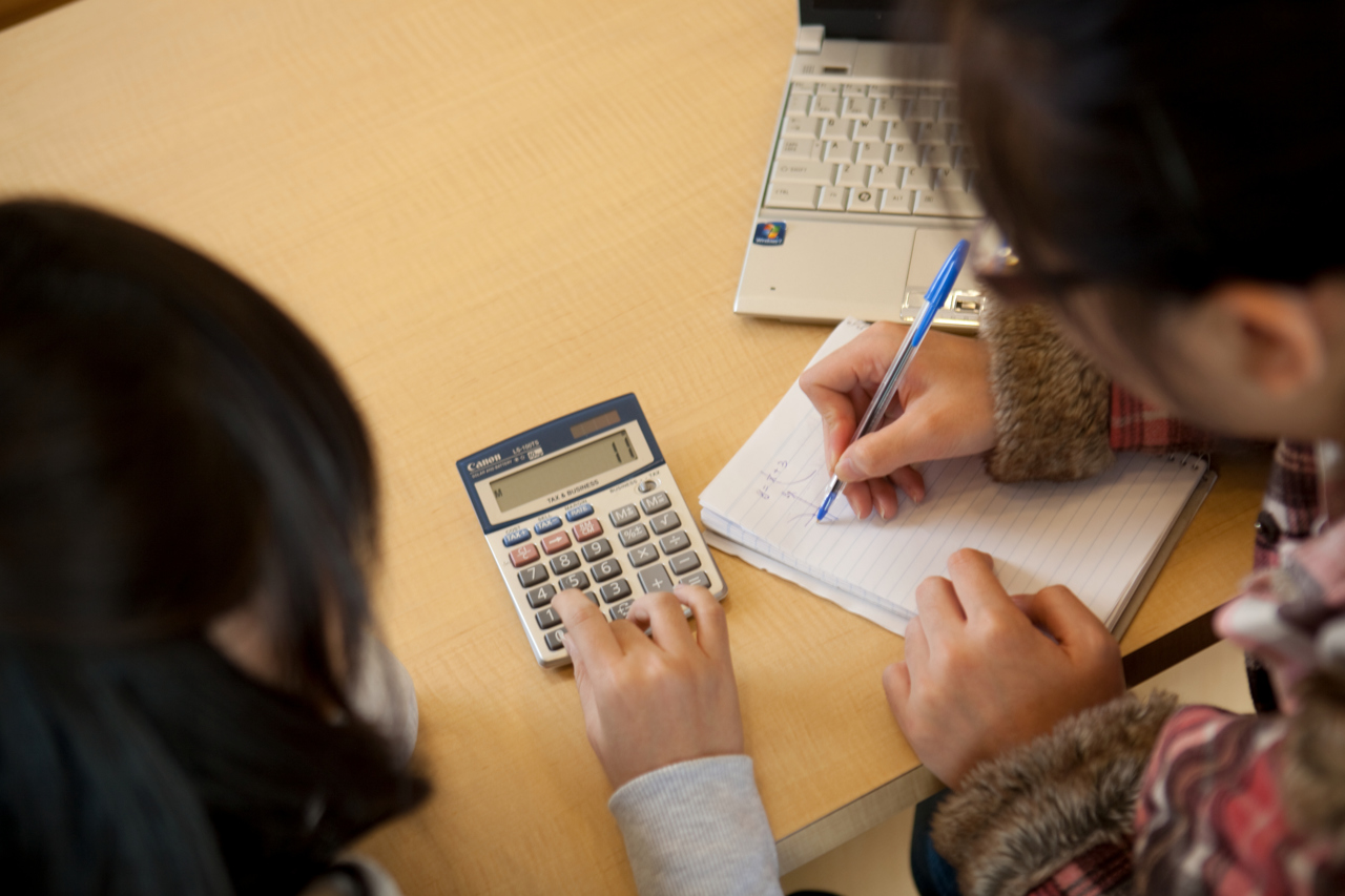 Education marketing photography of students studying